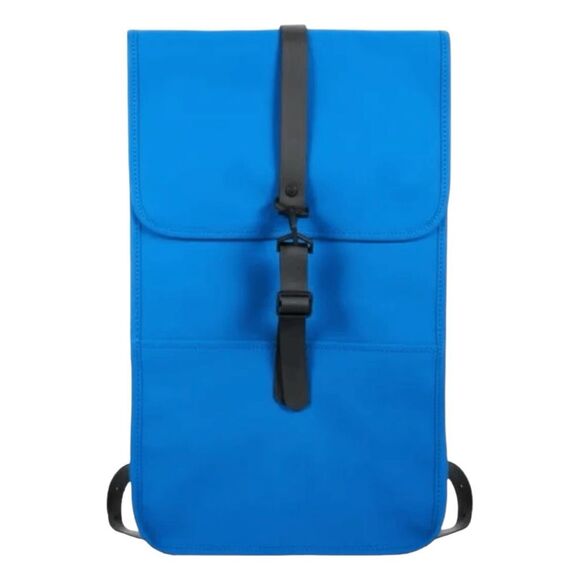 Rains Solid W3 Waves Backpack Blue Black PU Waterproof Adjustable Shoulder Strap - Picture 2 of 10